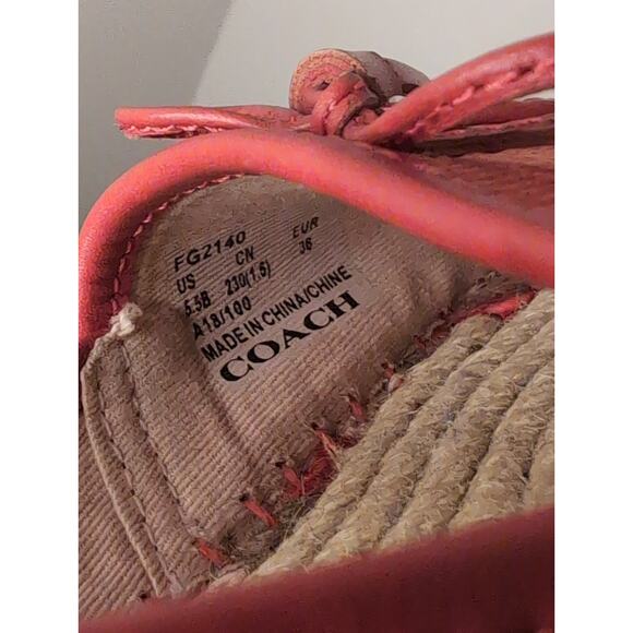 Coach Designer Madison orange bow espadrilles 5.5 - Picture 7 of 10